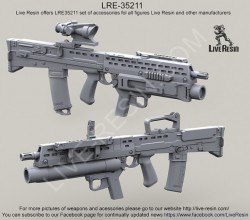 LRE-35211)L85A2 SA80 Assault Rifle with H&K M320 GLM, iron sight and ACOG scope
