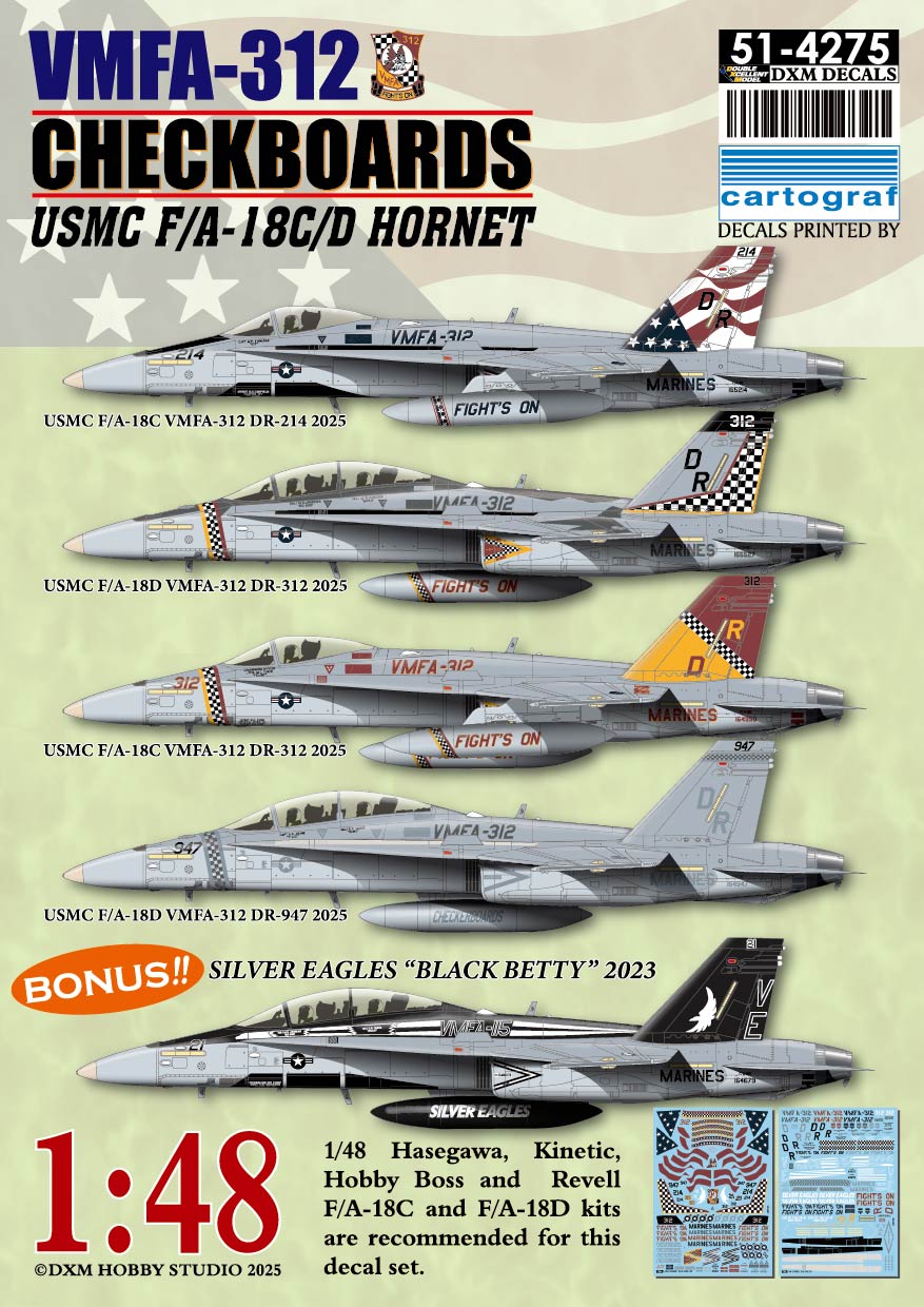 DXMデカール 1/48 アメリカ海兵隊 F/A-18C/D ホーネット VMFA-312 岩国