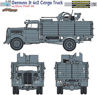 【新製品】[0089195866806] サイバーホビー6680)ドイツ 3t 4×2 トラック オペル ブリッツ 対空砲搭載型