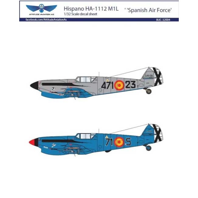 【新製品】アティチュードアビエーション BUC-32004 イスパノ HA-1112M1L スペイン空軍