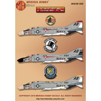 【新製品】MERIDIA HOBBY DECALS MHD48-002 マクドネルダグラス F-4B ファントム