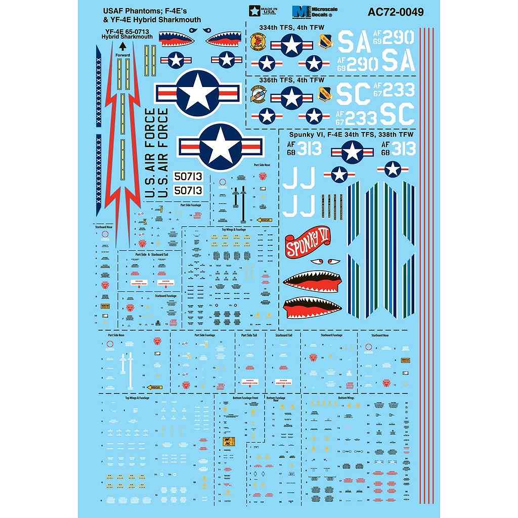 【新製品】AC72-0049 アメリカ空軍 マクドネル・ダグラス F-4E/YF-4E ファントムII シャークマウス