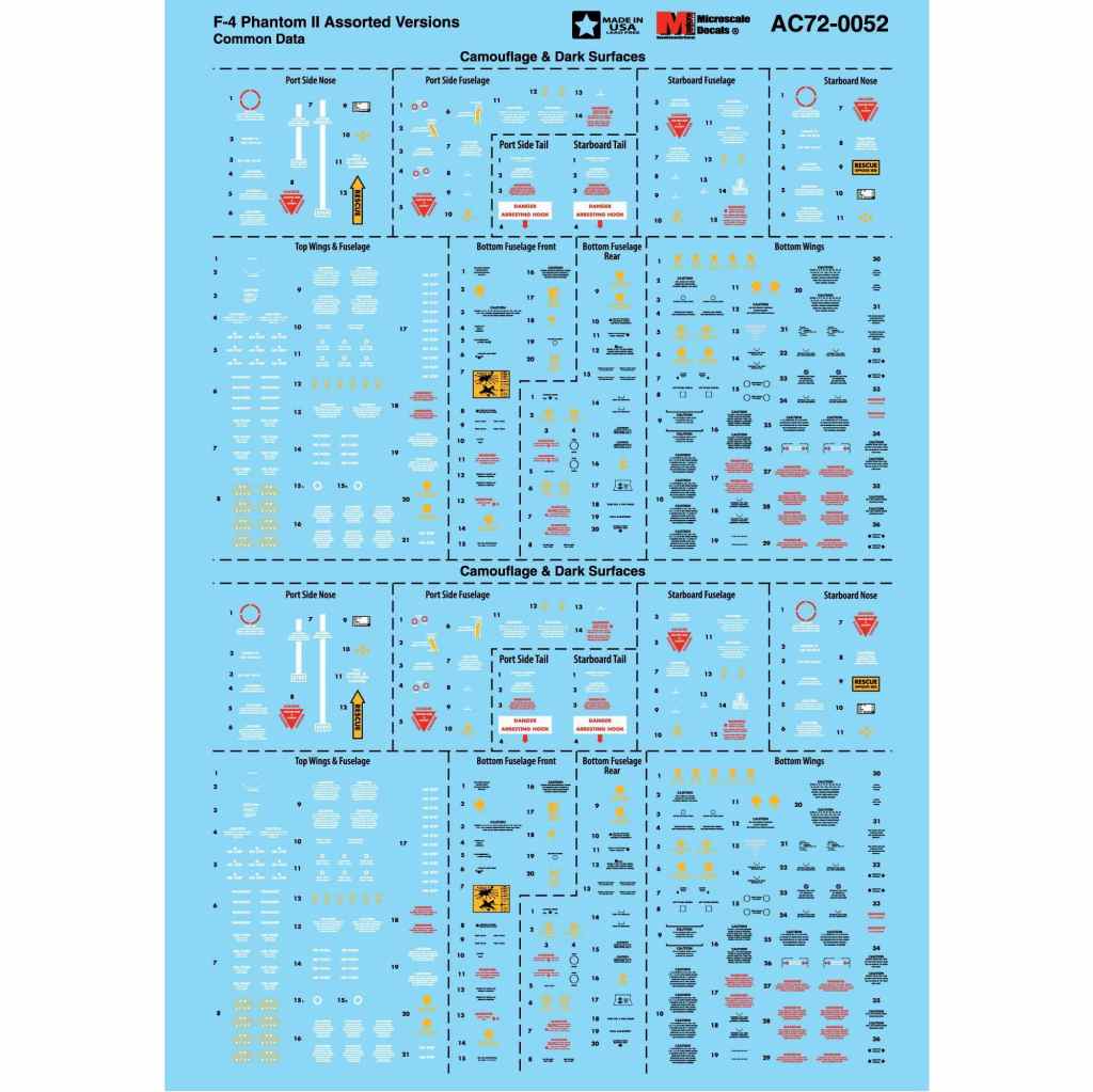 【新製品】AC72-0052)F-4 ファントムII 迷彩塗装用コーションデータ