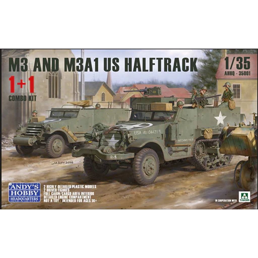 【新製品】AHHQ-35001 1/35 米軍 M3 & M3A1 ハーフトラック 1 + 1 コンボキット
