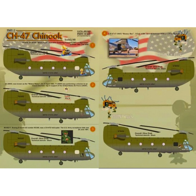 【新製品】[1300524804306] PRINT SCALE 48043)CH-47 チヌーク Pt.1