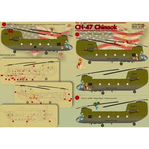 【新製品】[1300524804405] PRINT SCALE 48044)CH-47 チヌーク Pt.2