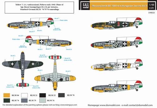 【新製品】D48025 メッサーシュミット Bf109F-4 ハンガリー空軍 Vol.2