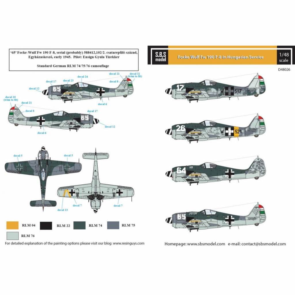 【新製品】D48026 フォッケウルフ Fw190F-8 ｢ハンガリー空軍｣ Vol..I