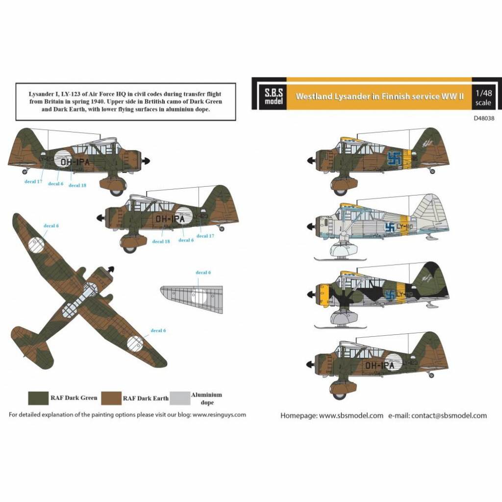 【新製品】D48038 ウェストランド ライサンダー フィンランド軍 WWII