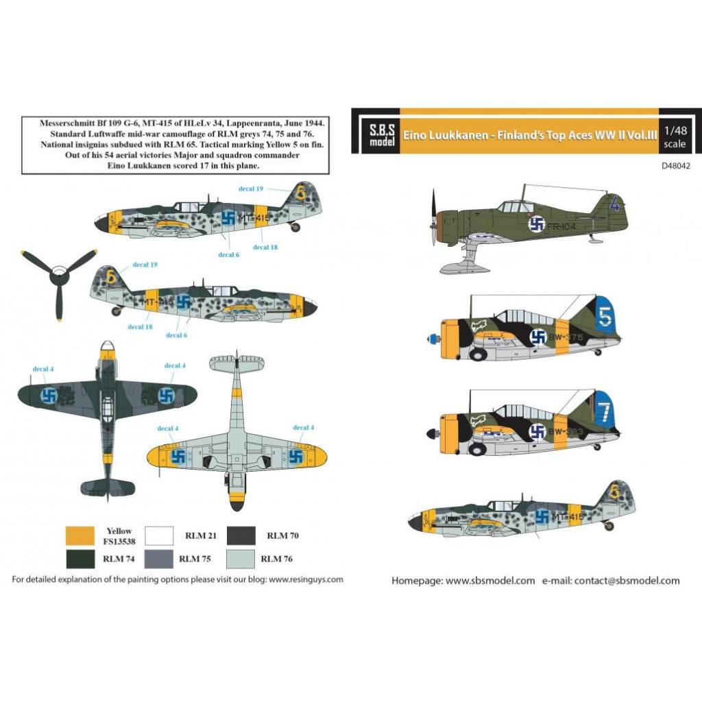 【新製品】D48042 1/72 WWII フィンランド軍エースパイロット Vol.III エイノ・ルーッカネン