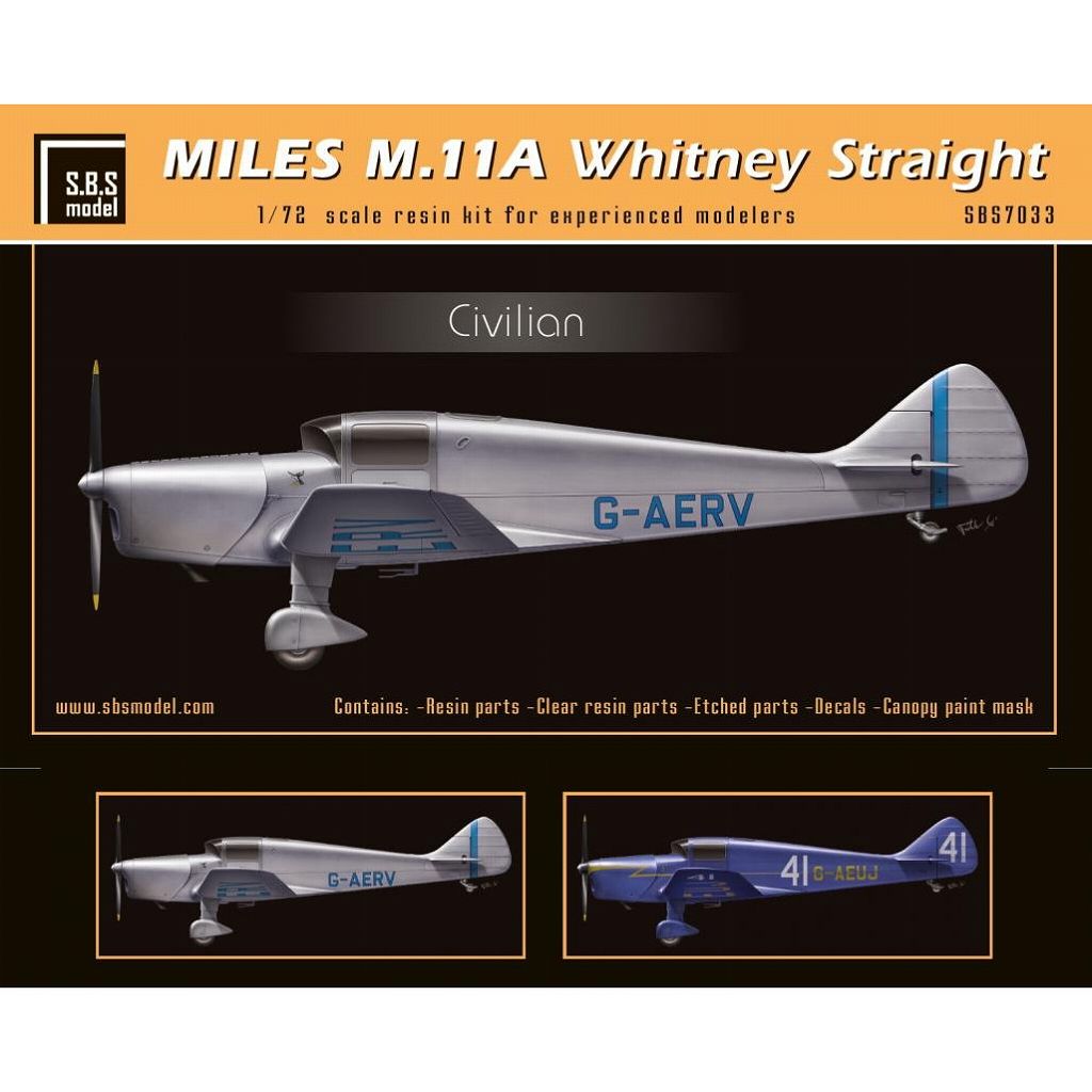 【新製品】SBS7033 1/72 マイルズ M.11A ホイットニー・ストレート 民間機