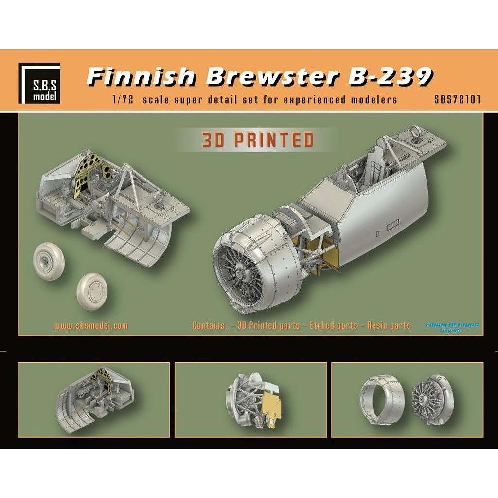【新製品】72101 1/72 フィンランド ブリュースター B-239 バッファロー スーパーディテールセット