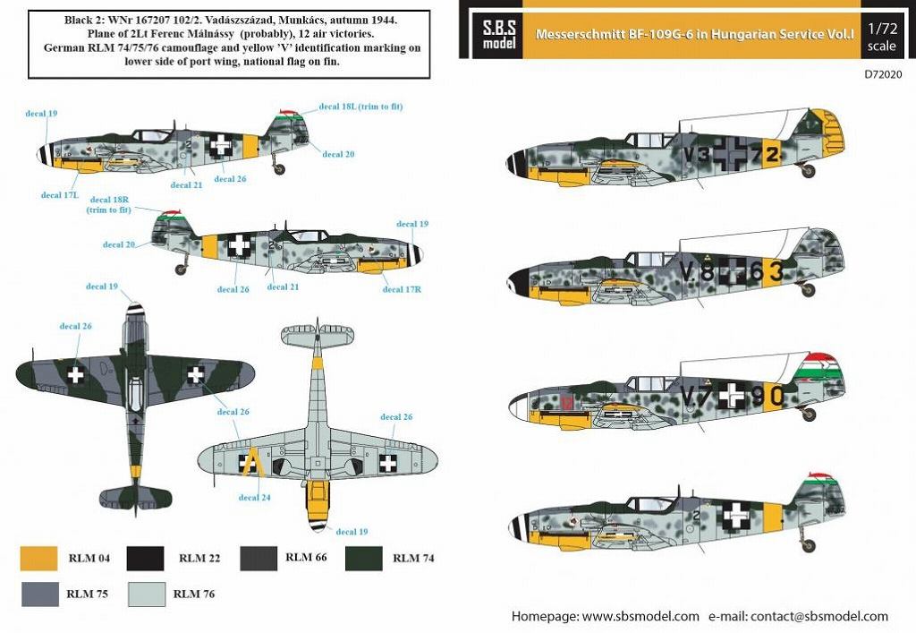【新製品】D72020)メッサーシュミット Bf109G-6 ハンガリー空軍 Vol.I