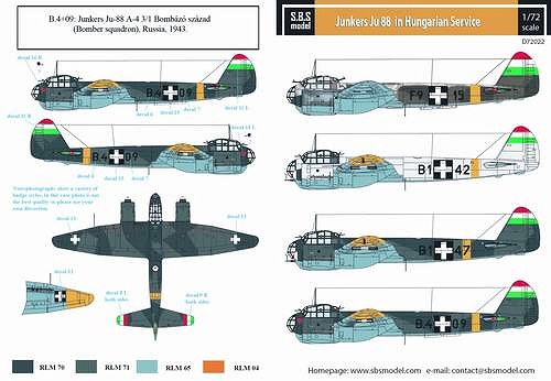 【新製品】D72022)ユンカース Ju88 ハンガリー空軍