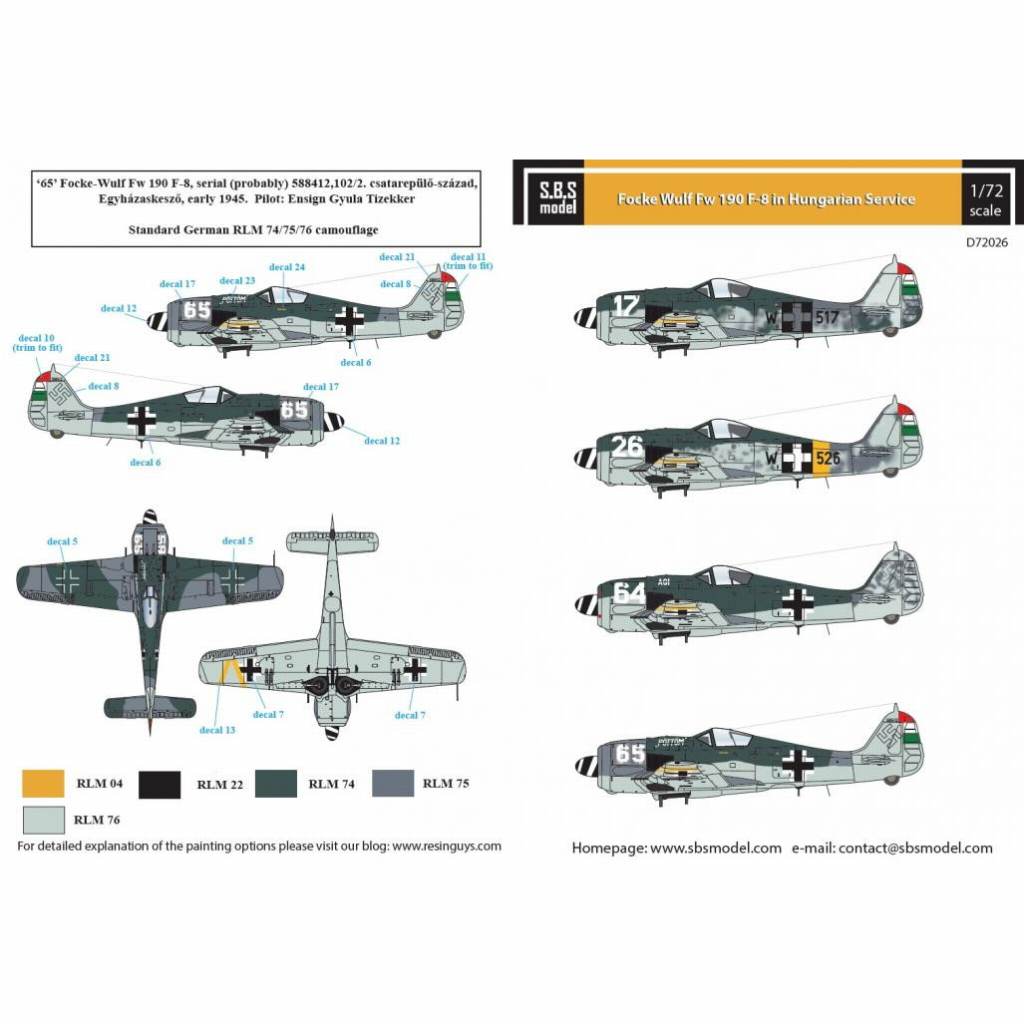 【新製品】D72026 フォッケウルフ Fw190F-8 ｢ハンガリー空軍｣ Vol..I