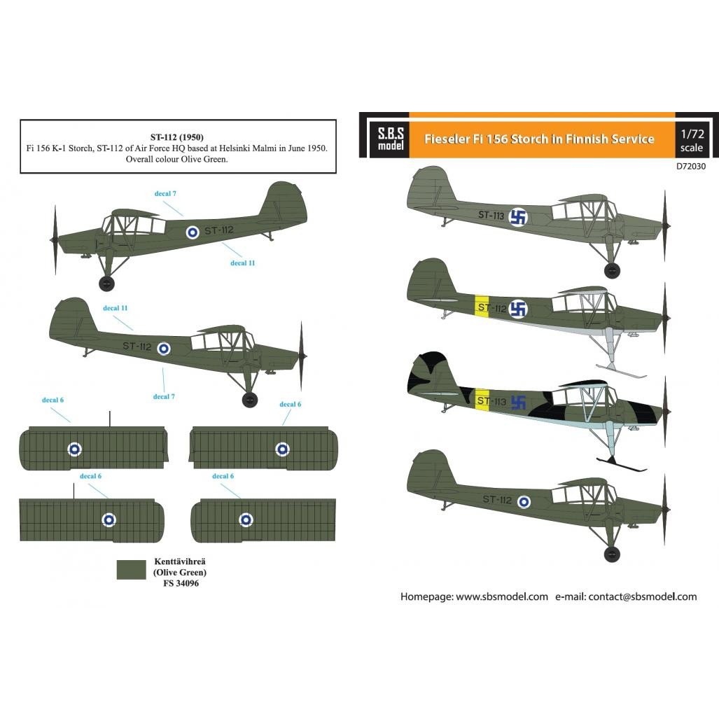 【新製品】D72030 フィゼラー Fi156 シュトルヒ フィンランド空軍