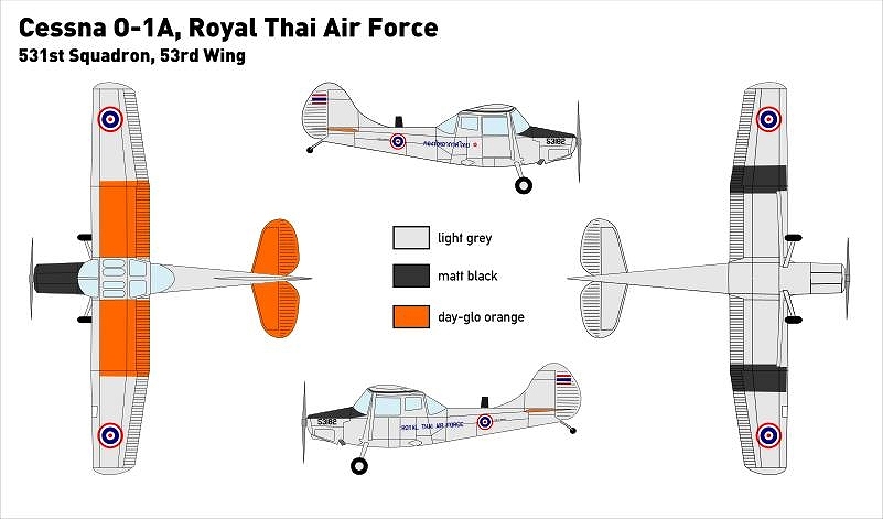 【新製品】306)セスナ O-1A バードドッグ タイ空軍