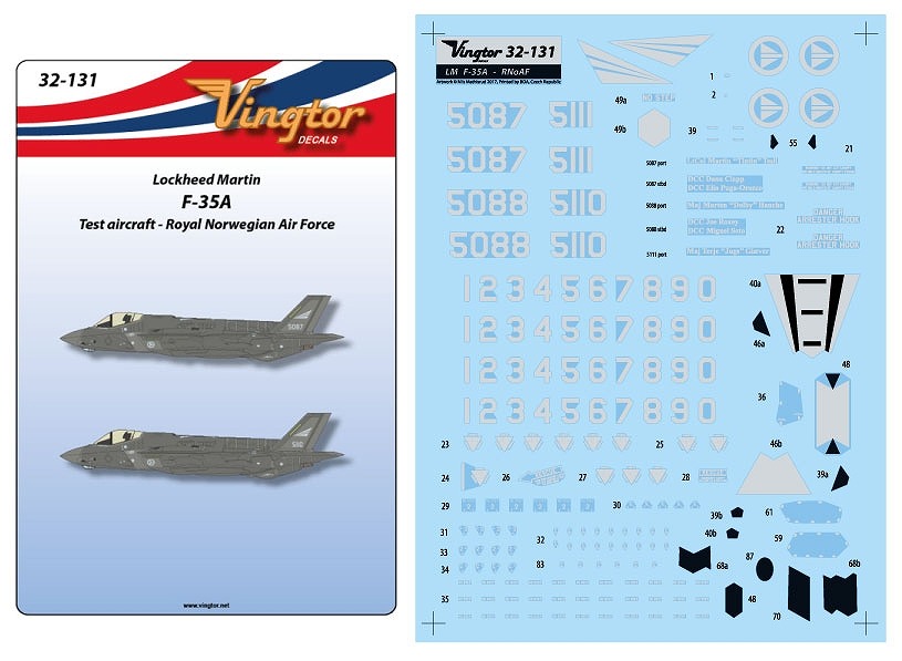 【新製品】Vingtor32-131)ロッキード・マーチン F-35A ライトニングII ノルウェー空軍テストフライト