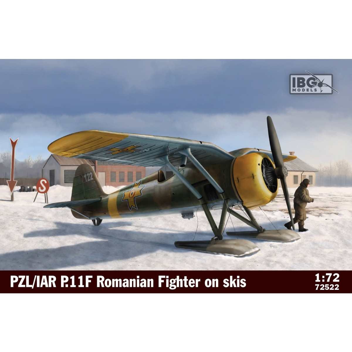 【新製品】72522 ルーマニア PZL P.11F ガル翼戦闘機 スキー装備