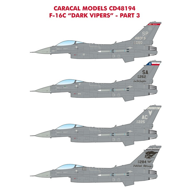 【新製品】48194 ジェネラル・ダイナミクス F-16C ファイティングファルコン ダーク・ヴァイパーズ Pt.3