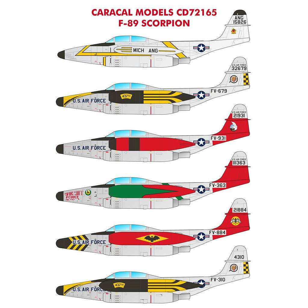 【新製品】72165 アメリカ空軍/アメリカ州空軍 ノースロップ F-89 スコーピオン