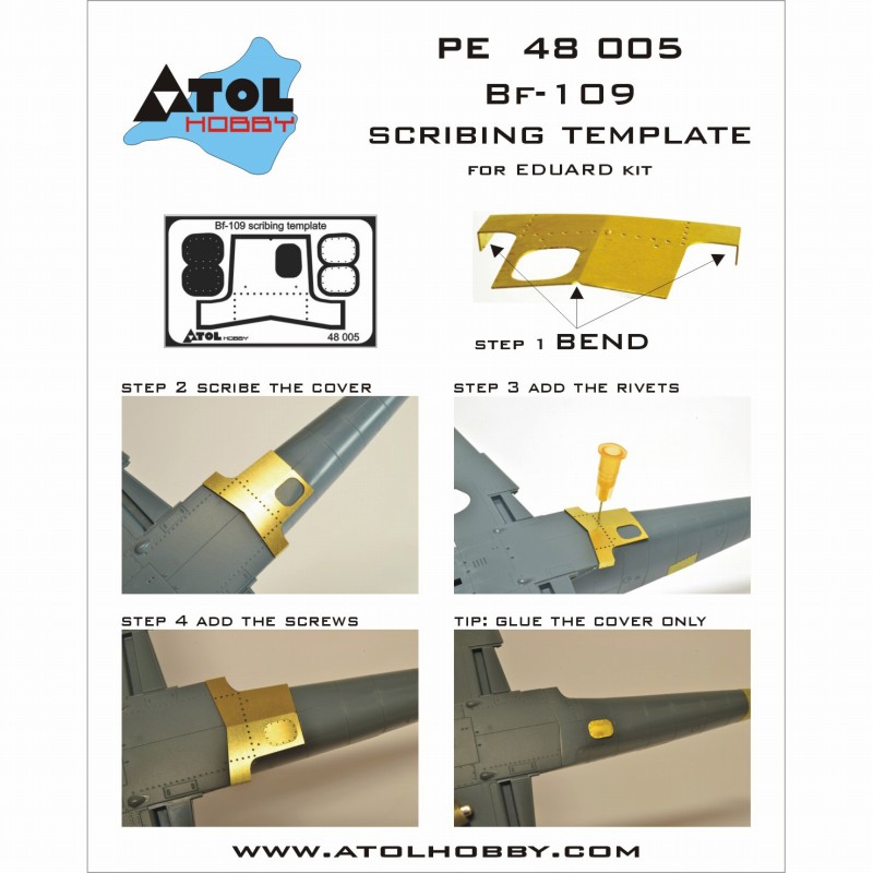 【新製品】PE48005 Bf109F/G/K用 ジャイロコンパス点検ハッチテンプレート