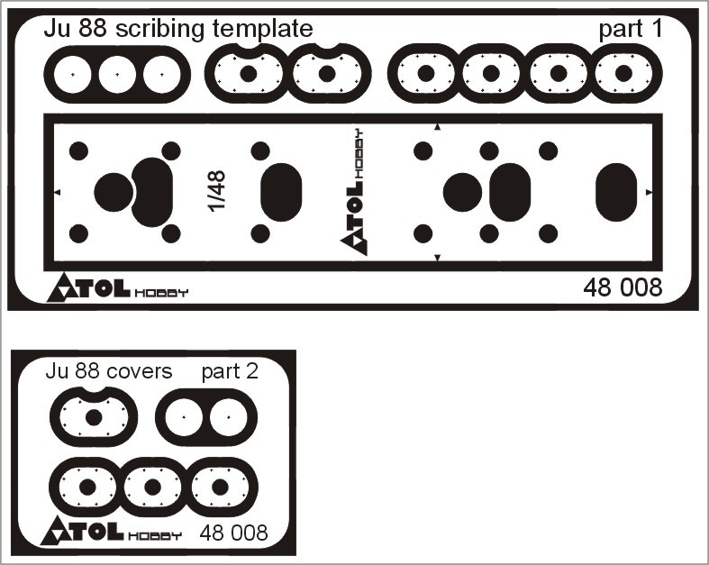 【新製品】PE48008 Ju88/Ju188用パネルテンプレート
