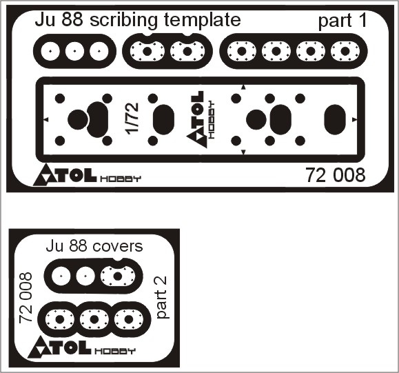 【新製品】PE72008 Ju88/Ju188用パネルテンプレート