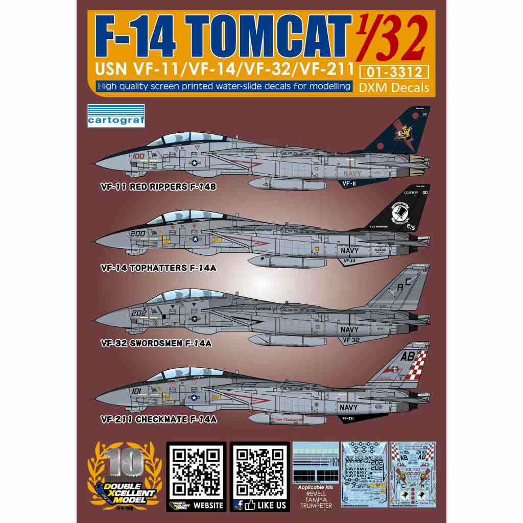 【新製品】01-3312 F-14 トムキャット VF-11/VF-14/VF-32/VF-211