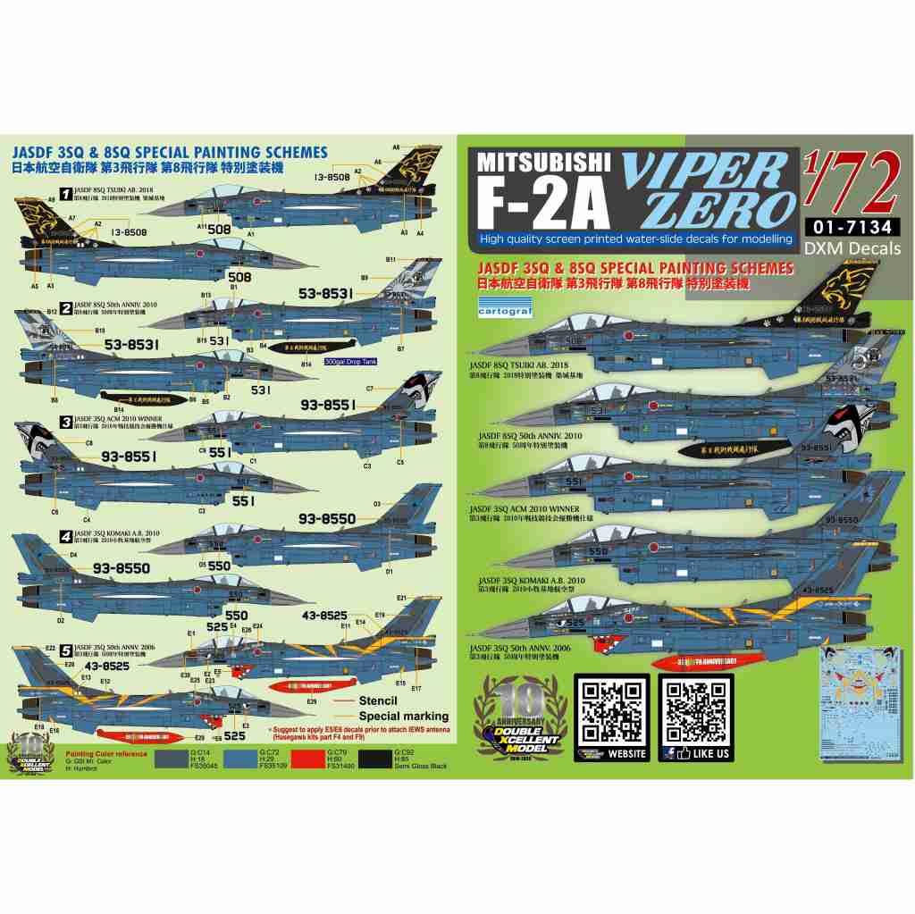 【新製品】01-7134 航空自衛隊 F-2A ヴァイパーゼロ 第3飛行隊&第8飛行隊 特別塗装機