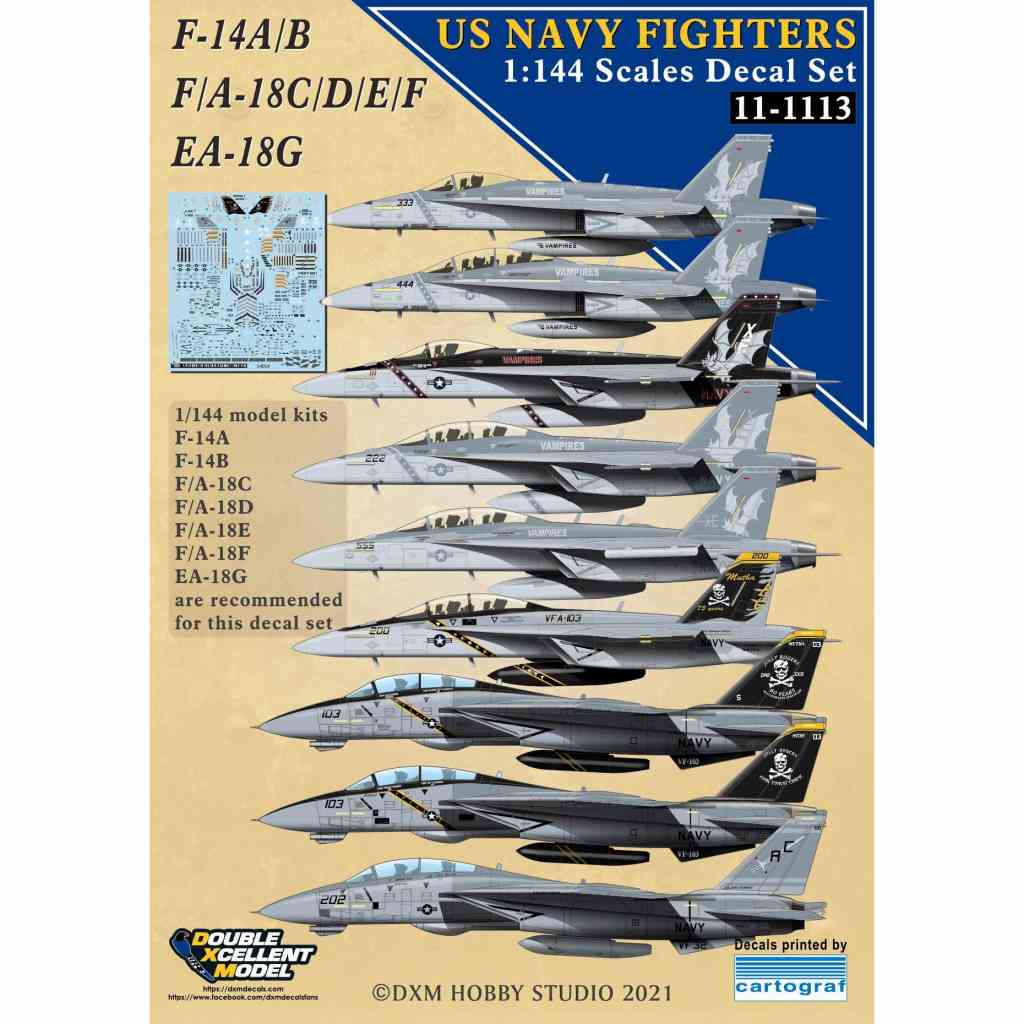 【再入荷】11-1113 1/144 アメリカ海軍 F-14A/B&F/A-18C/D/E/F&EA-18G