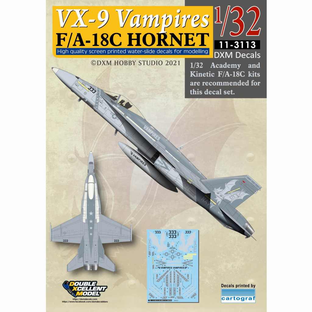 【新製品】11-3113 1/32 アメリカ海軍 F/A-18C ホーネット VX-9 ヴァンパイヤーズ