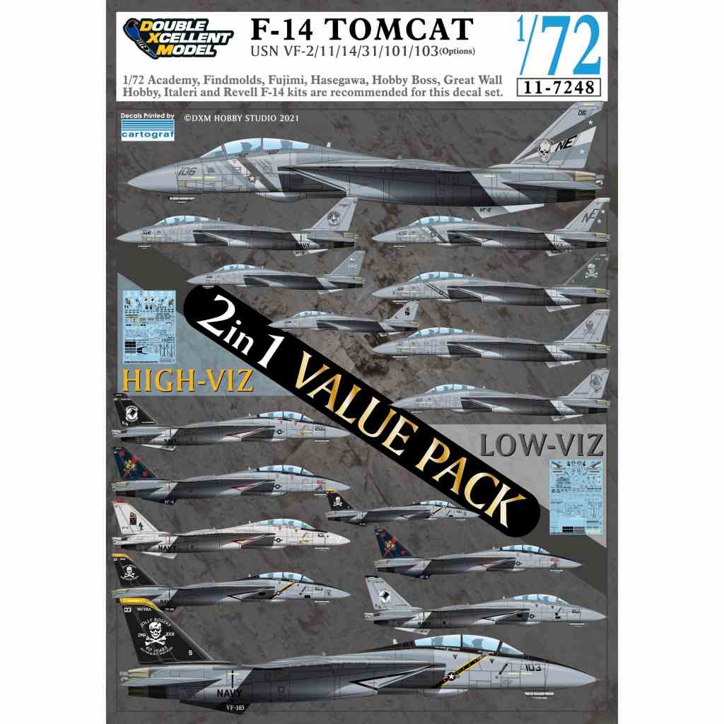 【新製品】11-7248 アメリカ海軍 F-14A/B/D トムキャット ハイビジ/ロービジ バリューパック