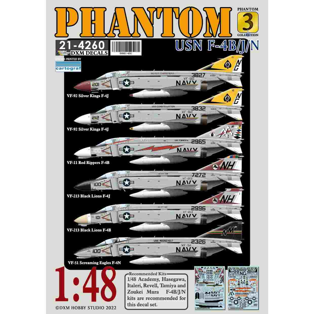 【再入荷】21-4260 アメリカ海軍 F-4B/J/N ファントムII VF-11/51/92/213