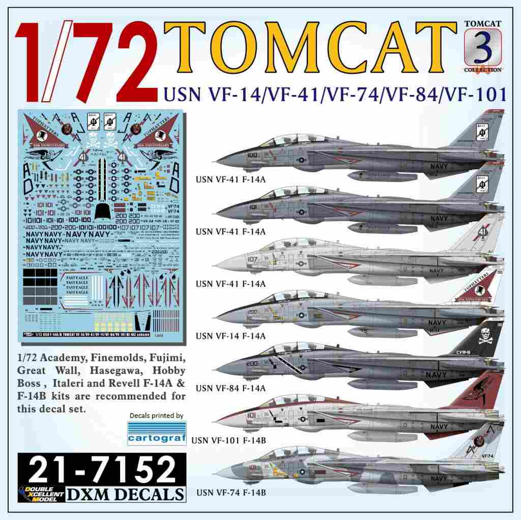 【再入荷】21-7152 アメリカ海軍 F-14A/B トムキャット コレクション3 VF-41/VF-14/VF-84/VF-101/VF-74