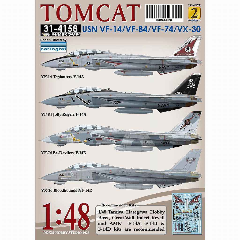 【新製品】31-4158 アメリカ海軍 F-14A/B/D トムキャット VF-14/74/84/ & VX-30 コレクション #2