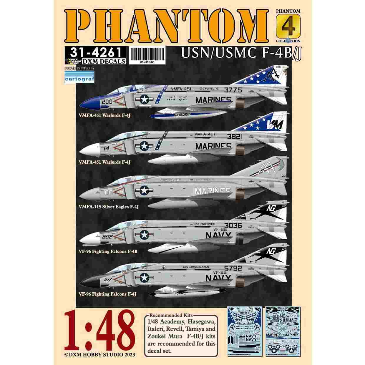 【再入荷】31-4261 アメリカ海軍/海兵隊 F-4B/J ファントムII VF-96/VMFA-115/VMFA-451