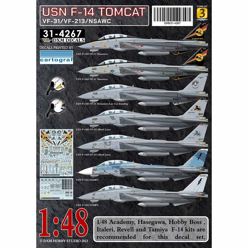 【新製品】31-4267 1/48 アメリカ海軍 F-14 トムキャット VF-31/VF-213/NSAWC