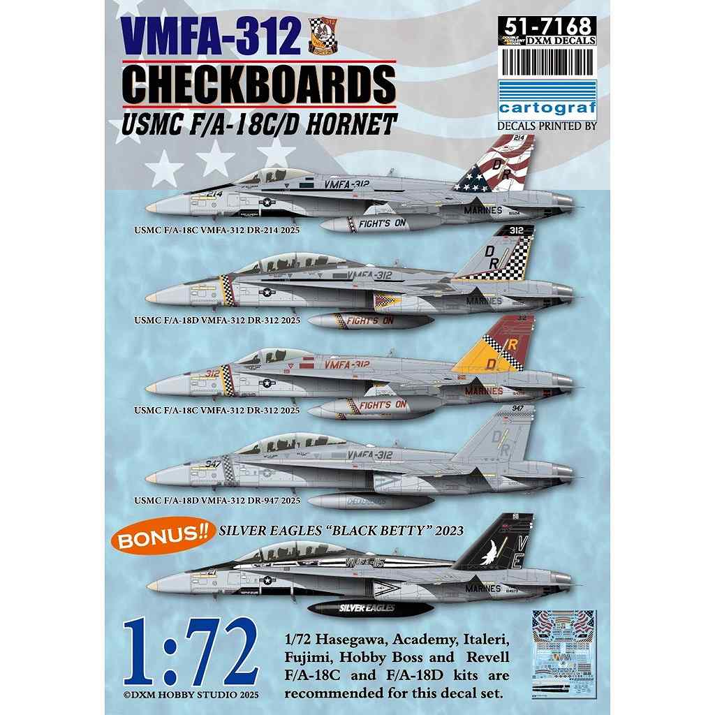 【新製品】51-7168 1/72 アメリカ海兵隊 F/A-18C/D ホーネット VMFA-312 チェッカーボーズ 岩国基地