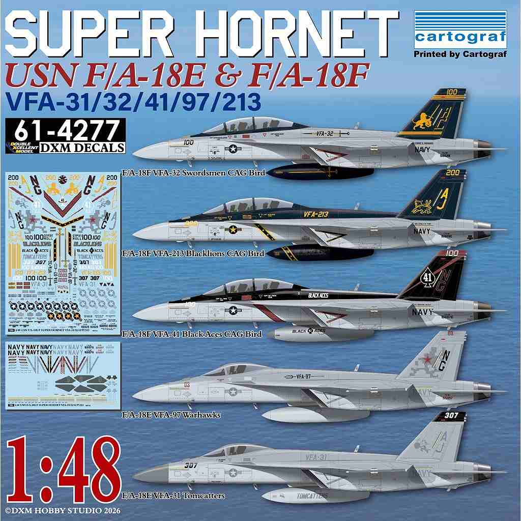 【新製品】61-4277 1/48 アメリカ海軍 F/A-18E/F スーパーホーネット VFA-31/32/41/97/213