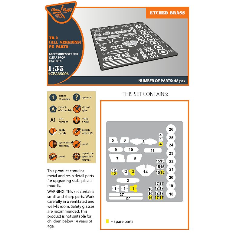 【新製品】CPA-35006 1/35 TB2 バイラクタル エッチングパーツ (クリアープロップ！用)