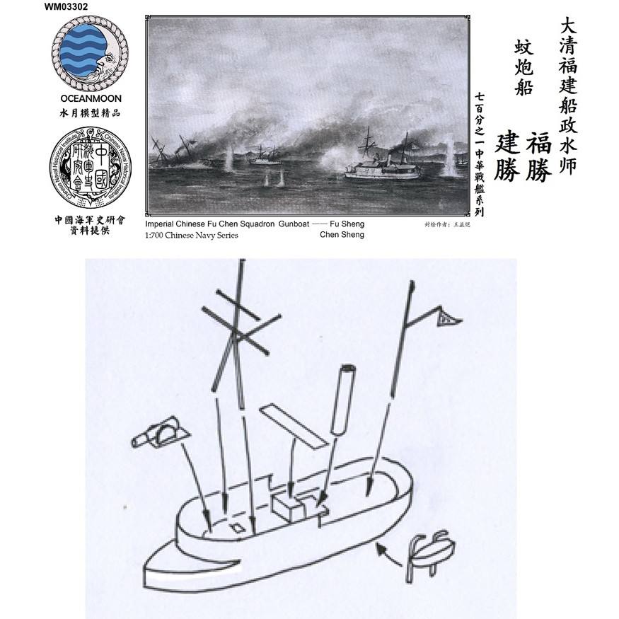 【新製品】WM03302 清国海軍 福建艦隊 レンデル砲艦 福勝/建勝 Fu Sheng/Chen Sheng