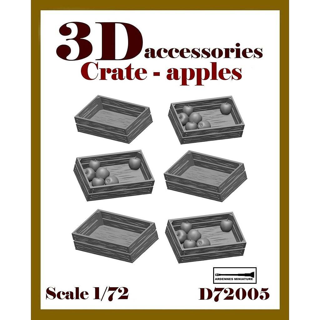 【新製品】ARD72005 1/72 汎用 ジオラマアクセサリー 空きのリンゴ箱(6個入)