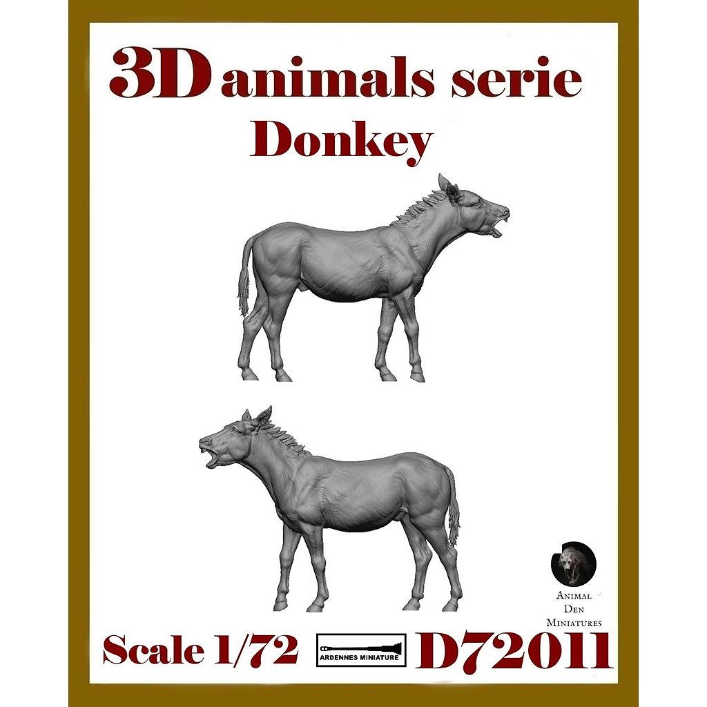 【新製品】D72011 1/72 ジオラマアクセサリー 3D動物シリーズ ロバ(2体入)