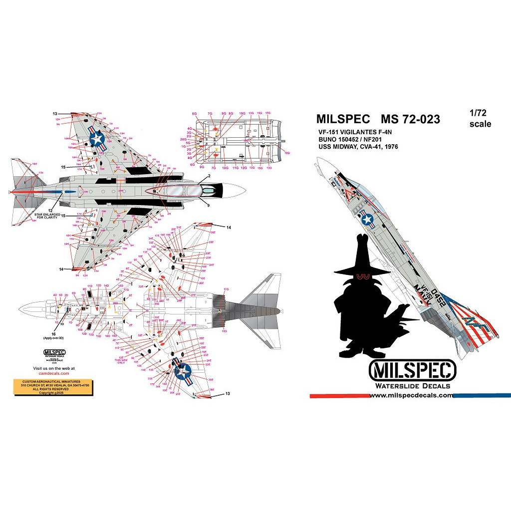 【新製品】72-023 1/72 マクドネル・ダグラス F-4N ファントムII VF-151 ヴィジランテス 1976