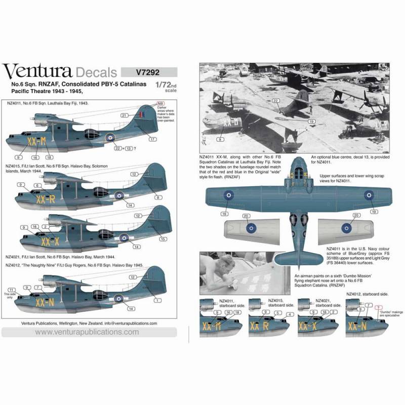 【新製品】V7292 コンソリデーテッド PBY-5 カタリナ ニュージーランド空軍 太平洋戦域 1943-1945