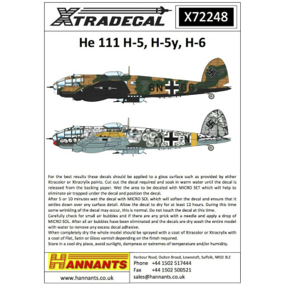 【再入荷】X72248 ハインケル He111H-5/H-5y/H-6