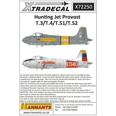 【新製品】X72250)ハンティング ジェット プロヴォスト T.3/T.3a/T4/T51/T52