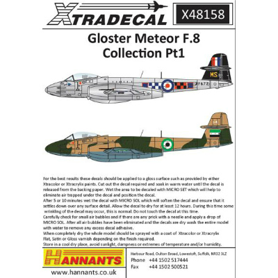 【再入荷】X48158 グロスター ミーティア F.8 Pt.1