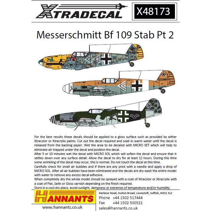 【再入荷】X48173 メッサーシュミット Bf109 Stab Pt.2